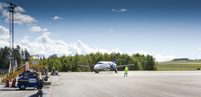 Flygplan på Åre Östersund flygplats. Foto: Peter Phillips/Swedavia
